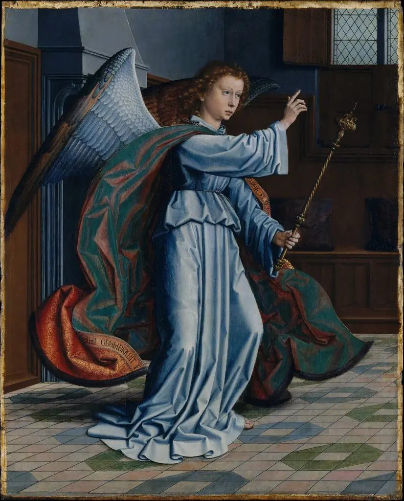 Angel of  Annunciation, by Gerard David, oil, 1506