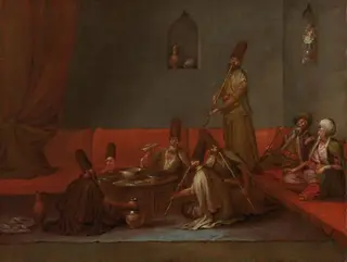Dervishes Sharing a Meal, by Jean Baptiste Vanmour, oil, 1728