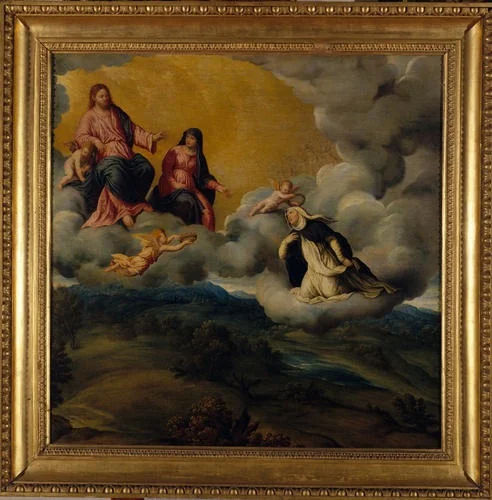 Cristo in trono con la Madonna e Santa Caterina da Siena, detail