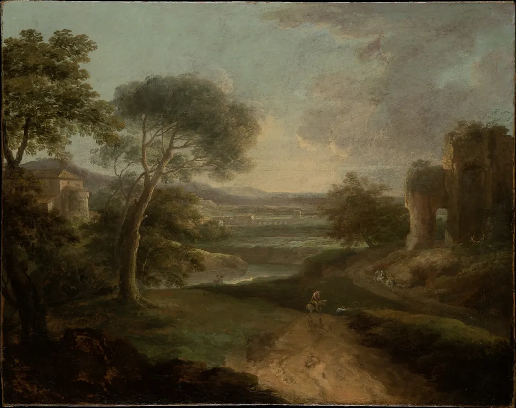 Landscape near Rome, by Paolo Anesi, unspecified, 1741