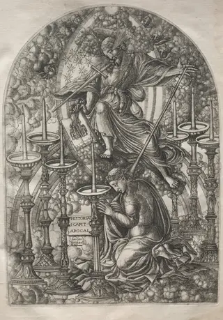 The Apocalypse:  St. John Sees Seven Golden Candlesticks, by Jean Duvet, 1551