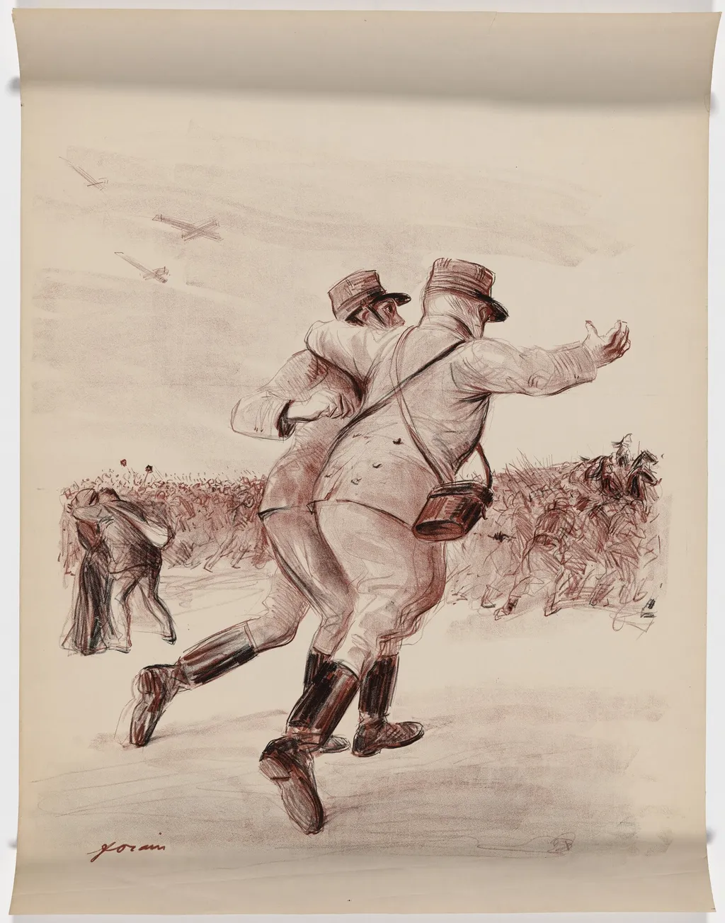 Servir (To Serve), by Jean-Louis Forain, ink, 1913