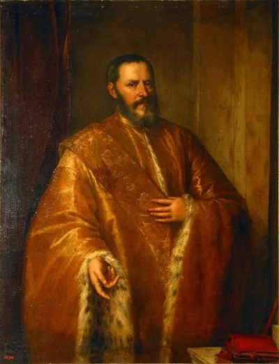 Portrait of a Venetian Senator of the Cappello family, detail