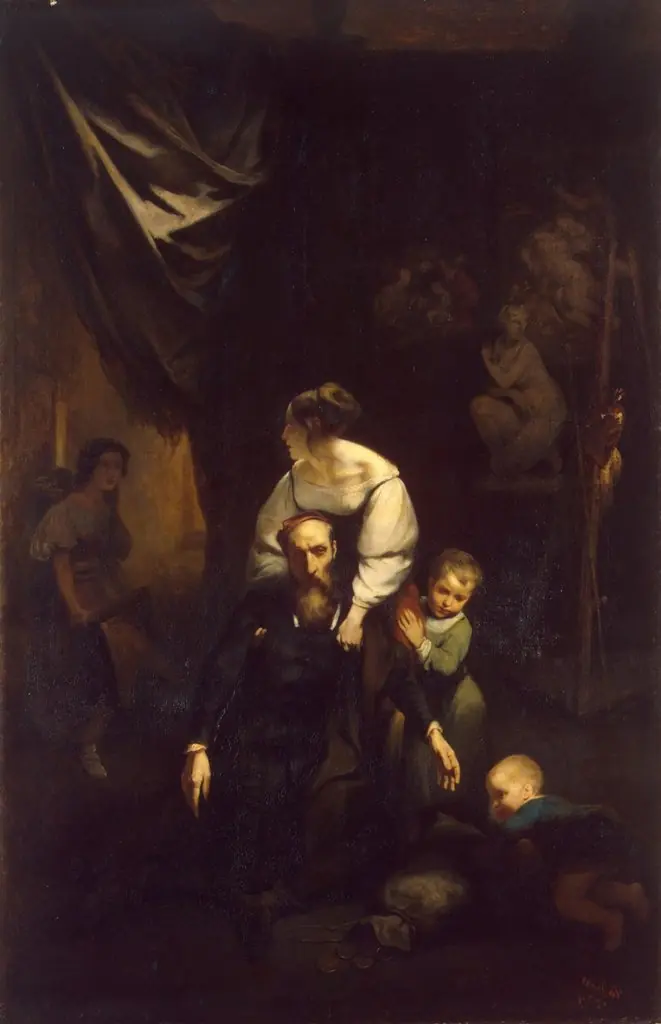 Death of Correggio, by Octave Tassaert, oil, 1834