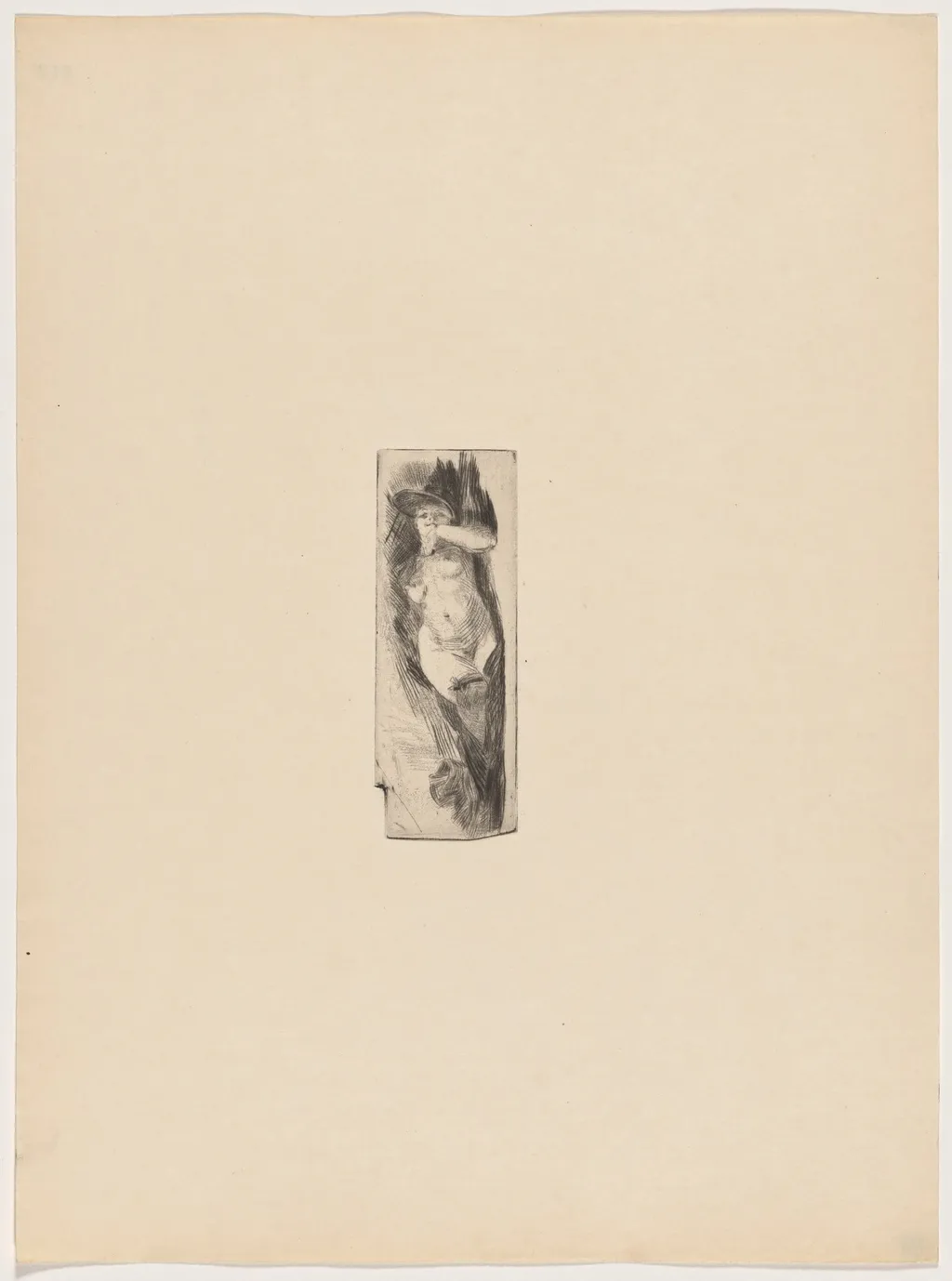 Etude de nu (Study of a Nude), by Félicien Rops, ink, 1895
