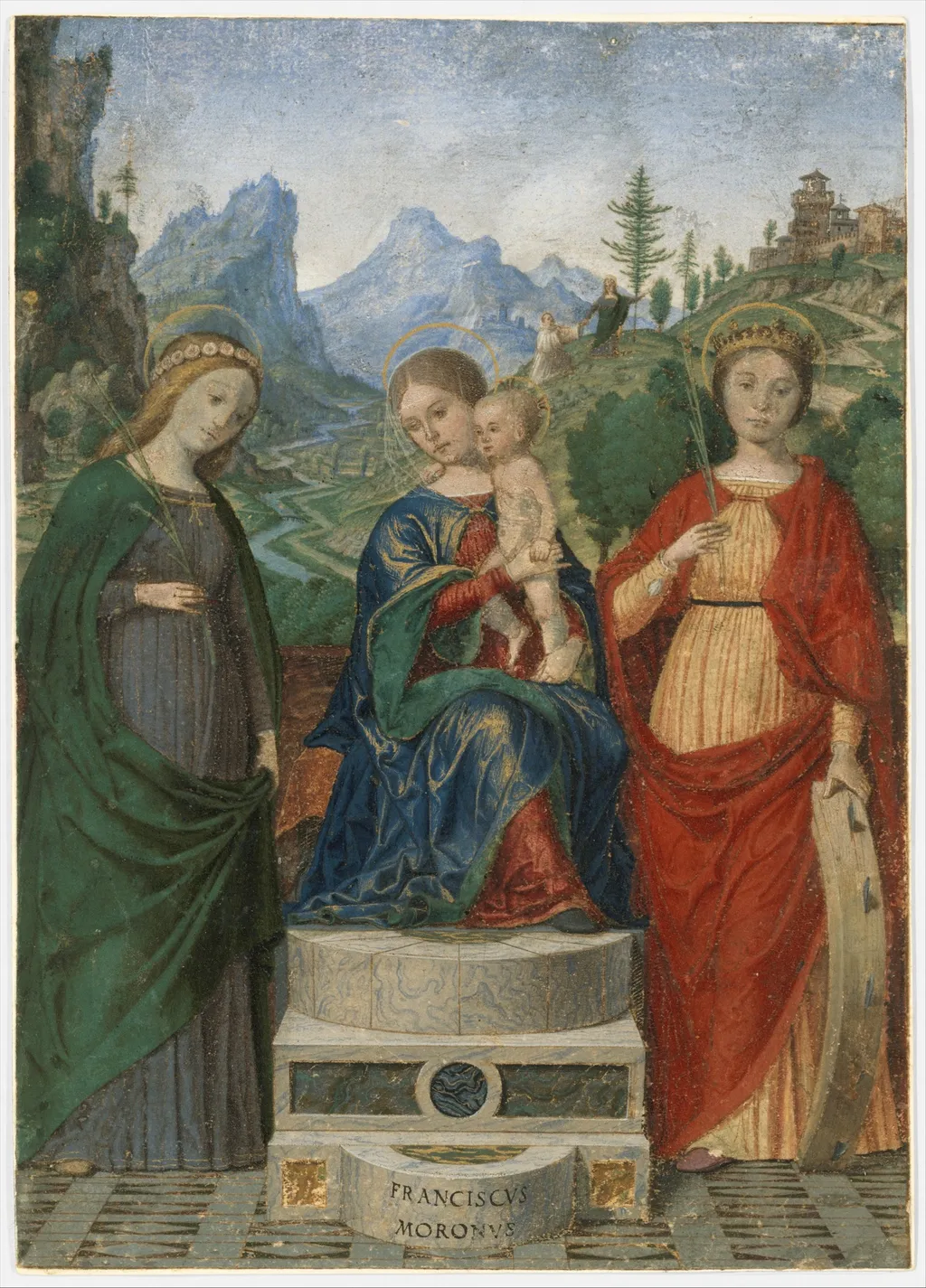 Virgin and Child Enthroned between Saints Cecilia and Catherine of Alexandria, by Francesco Morone, unspecified, 1510