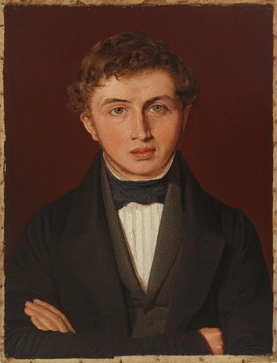 Taiteilijan veljen Hans Peter Købken muotokuva, detail
