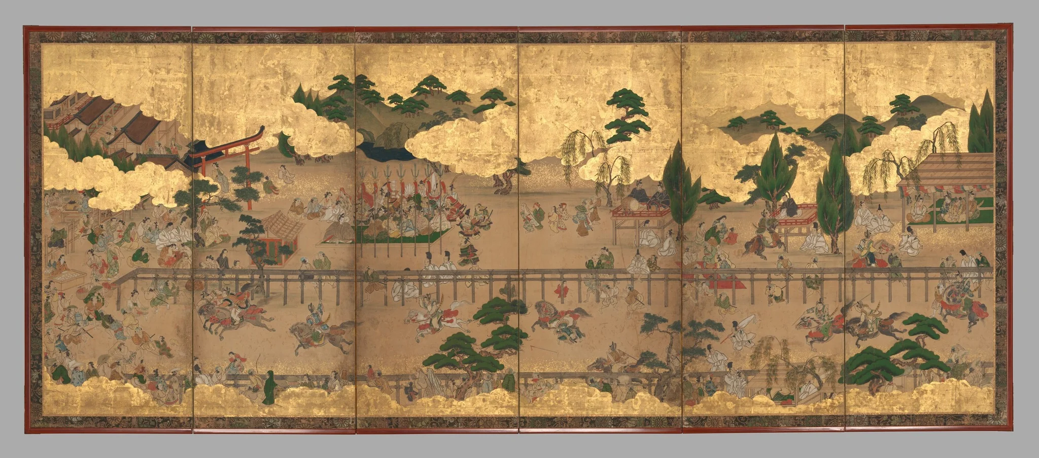 Horse Racing at Kamo Shrine, detail