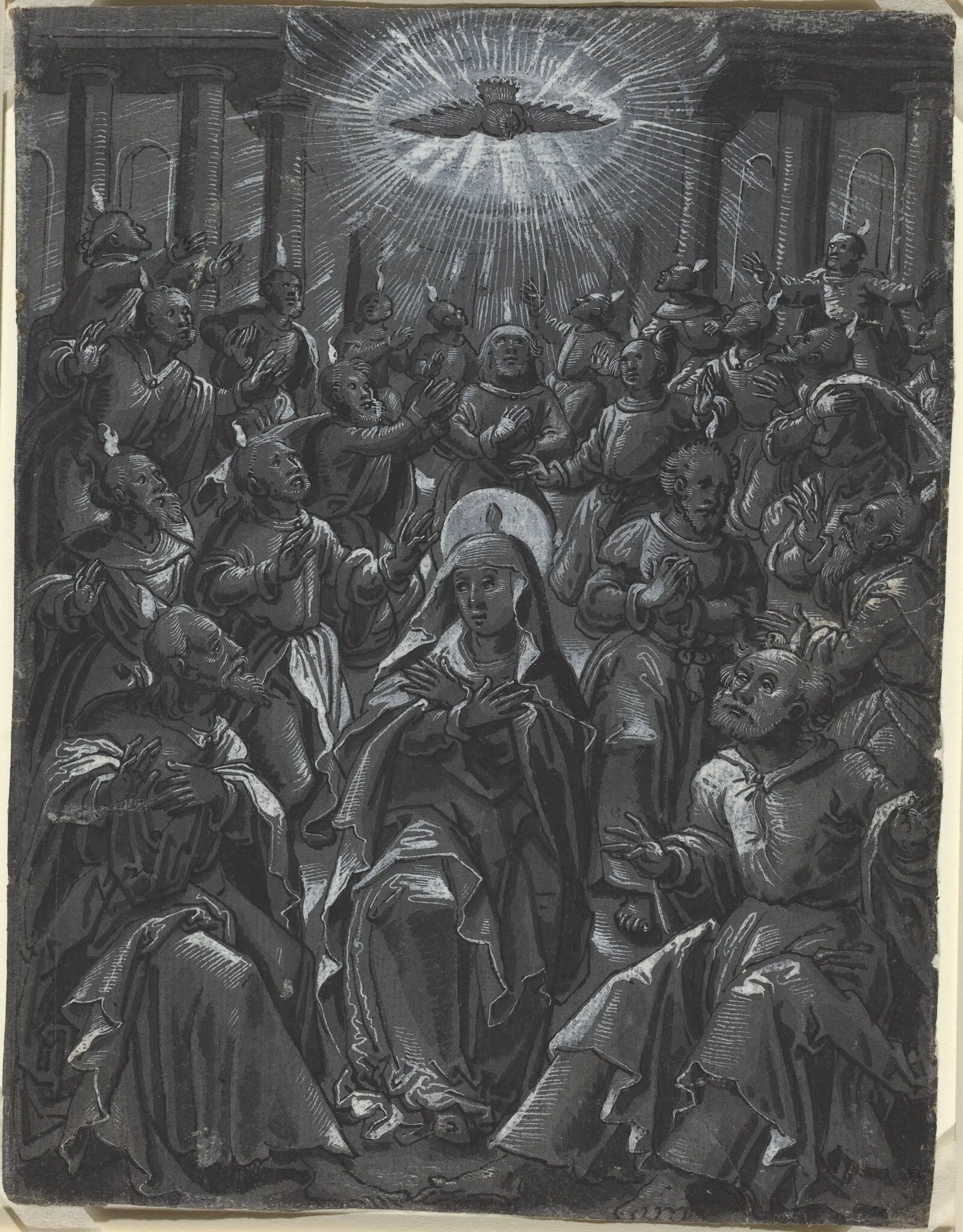 Pentecost [recto], detail