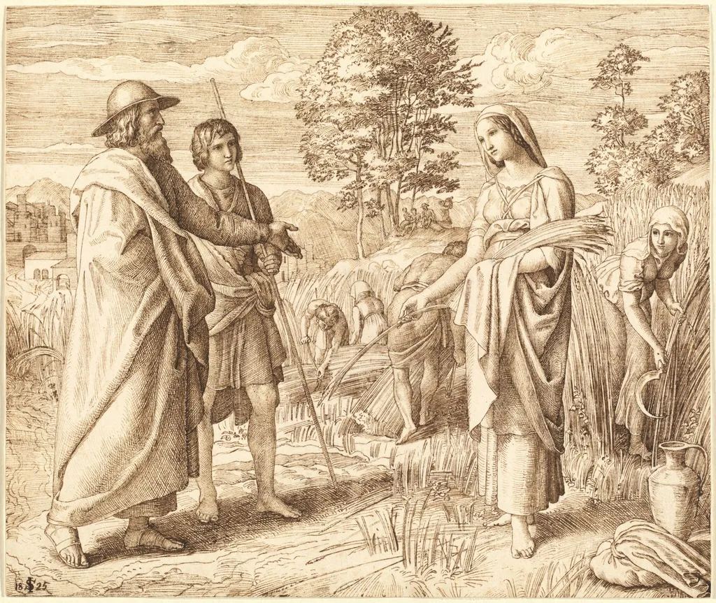 Ruth and Boas, by Julius Schnorr von Carolsfeld, ink, 1825