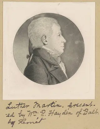 Unidentified Man, by Charles B. J. Févret de Saint-Mémin, ink, 1800