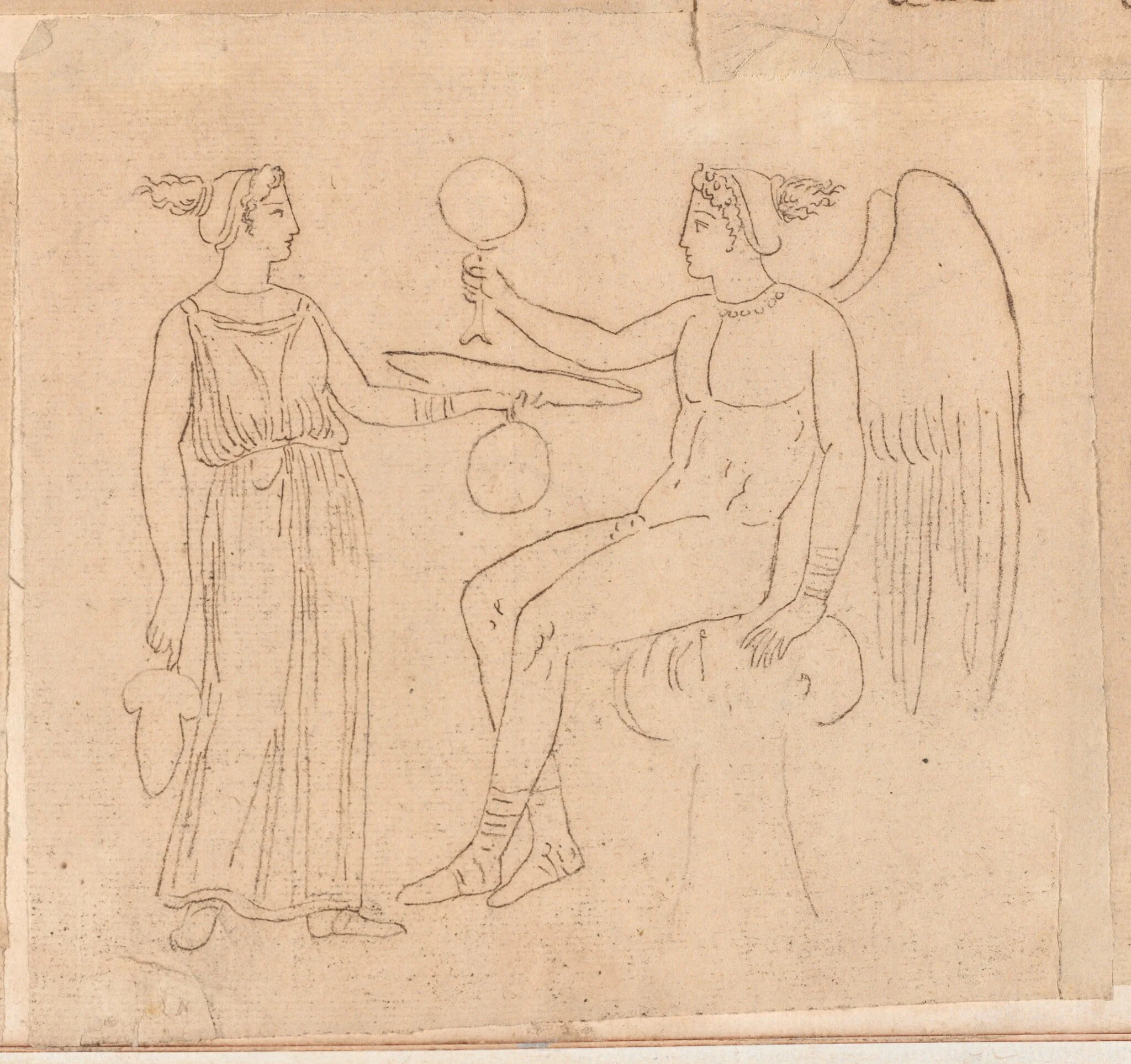 Two Figures with a Mirror, detail