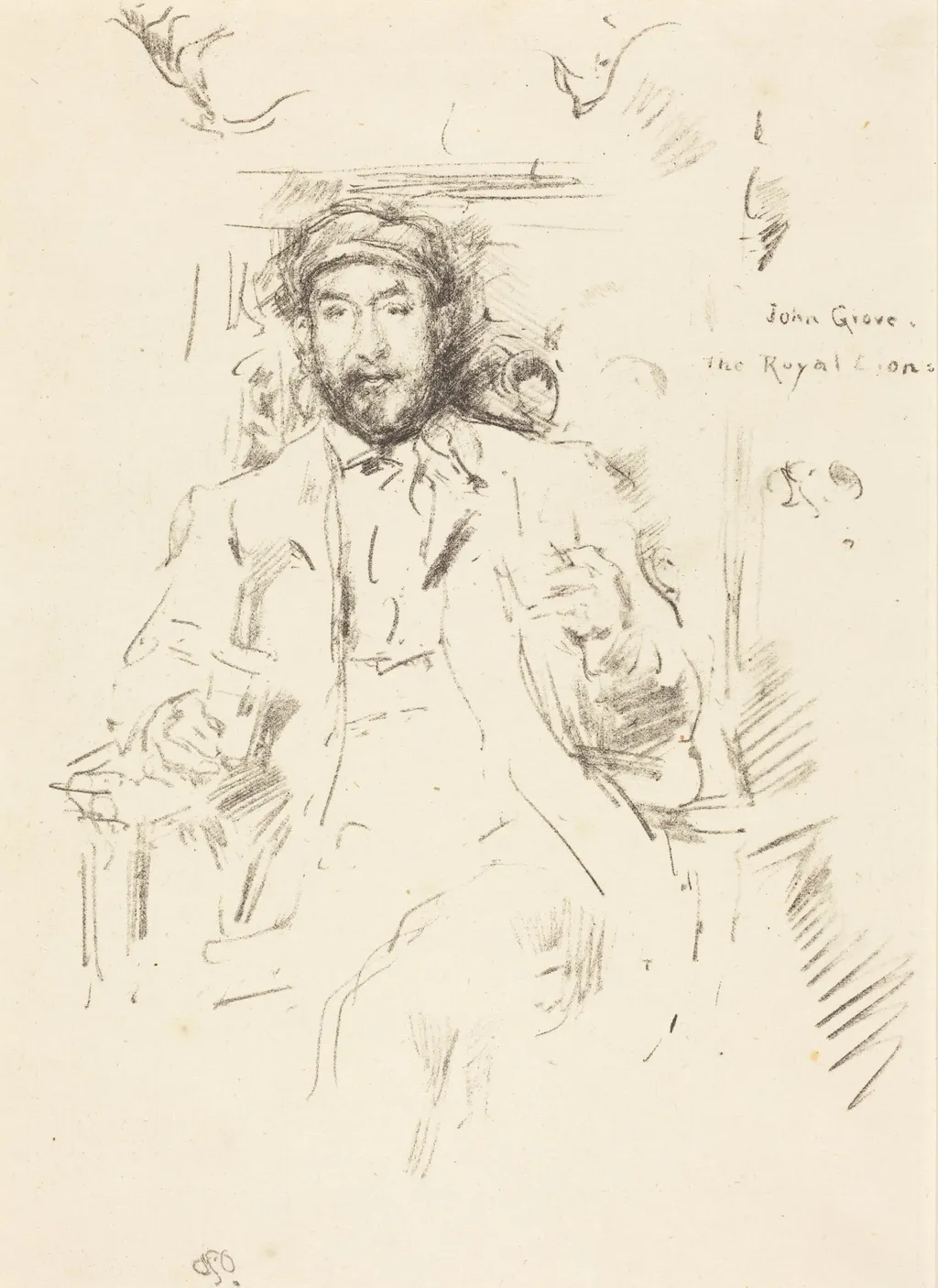 John Grove, by James McNeill Whistler, ink, 1895