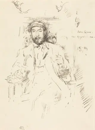 John Grove, by James McNeill Whistler, ink, 1895