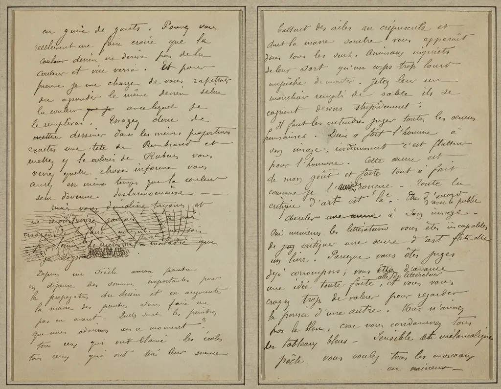 Manuscript Pages [verso], by Paul Gauguin, ink, 1886