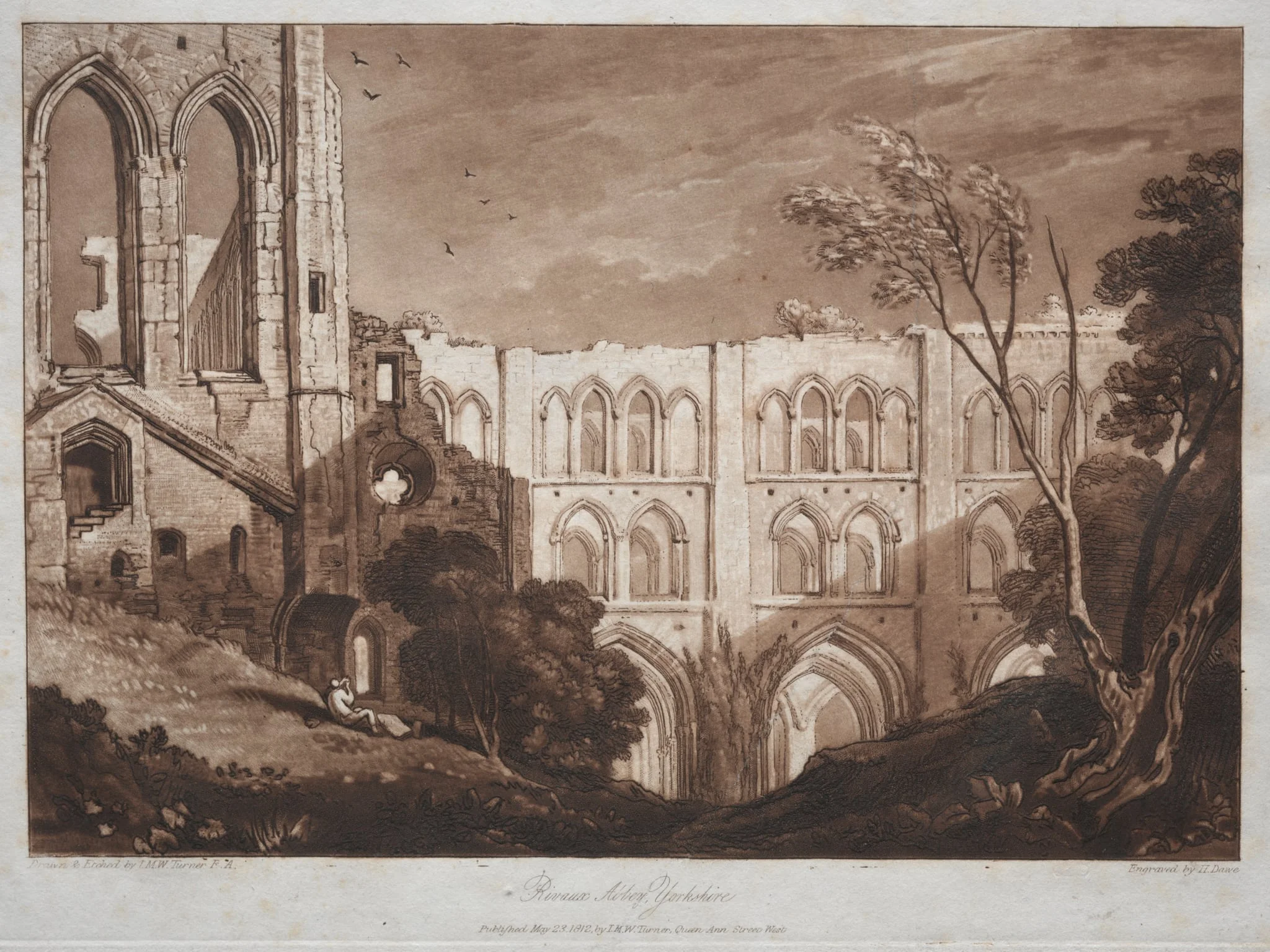 Liber Studiorum: Rivaux Abbey, Yorkshire, detail