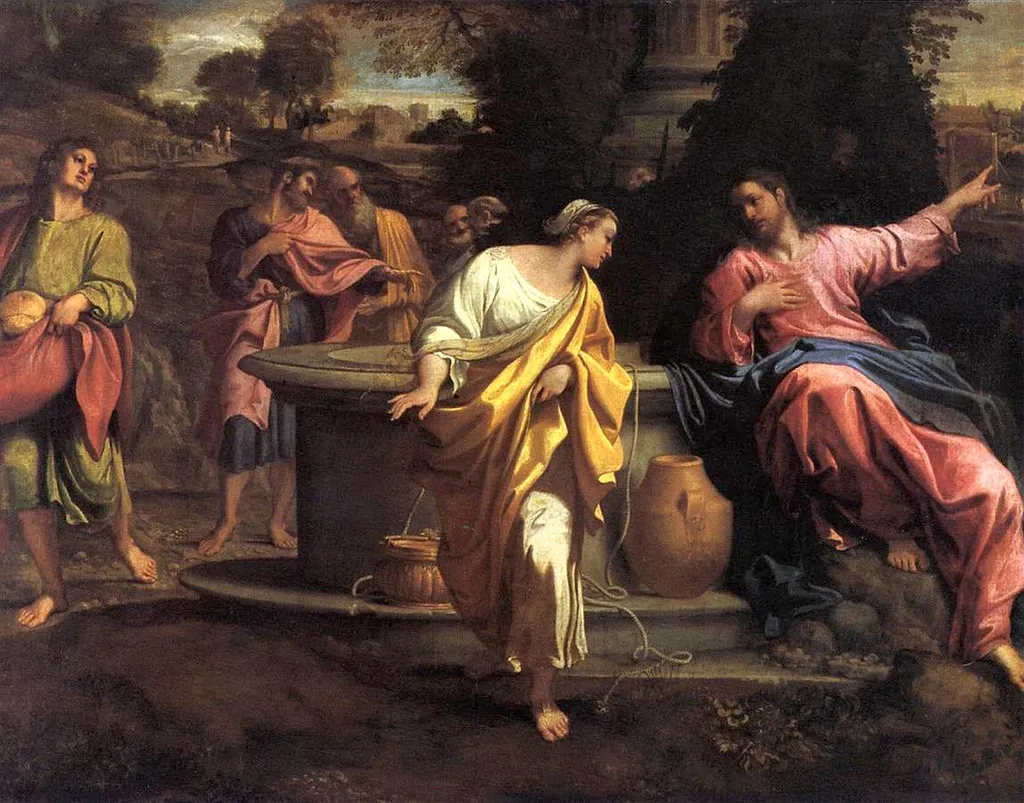 Christ and the Woman of Samaria, by Annibale Carracci, oil, 1550