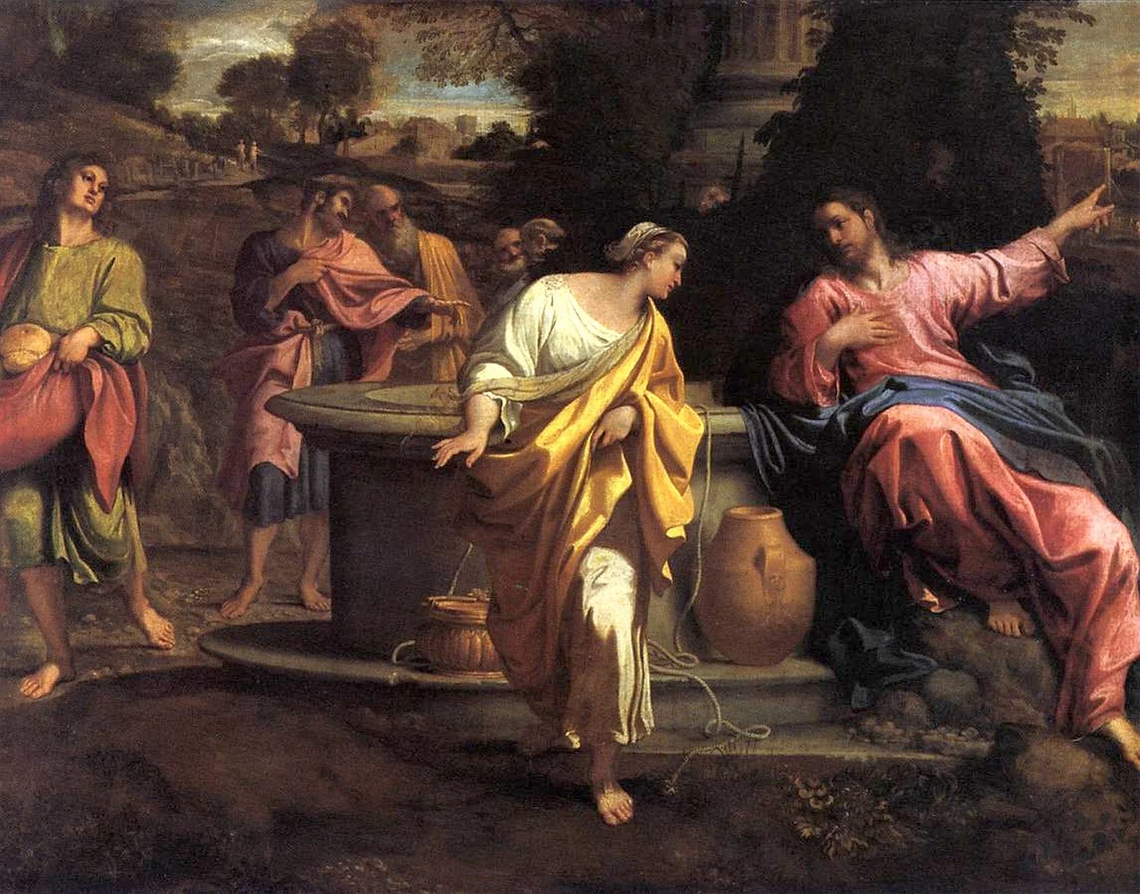 Christ and the Woman of Samaria, detail