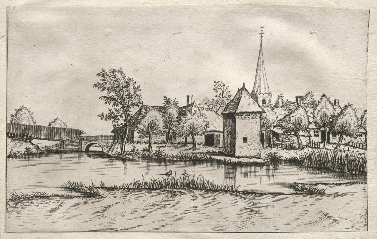 Views of Villages in Brabant and Campine: A Moated Village, detail