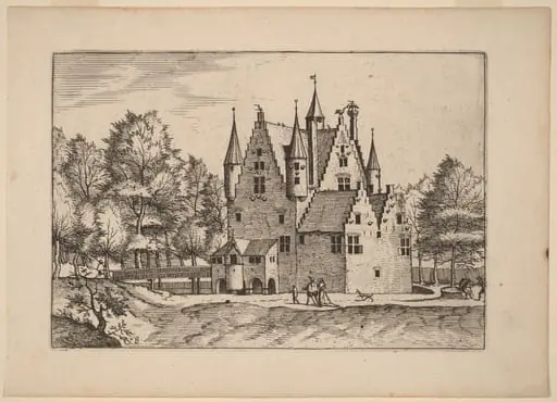 Castle, by Johannes van Doetechum the Elder, ink