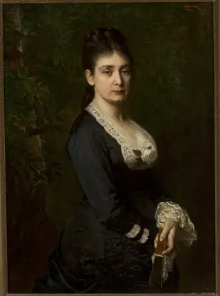Portrait of Mina Fajans (1841–1933), by Leopold Horovitz, oil, 1889