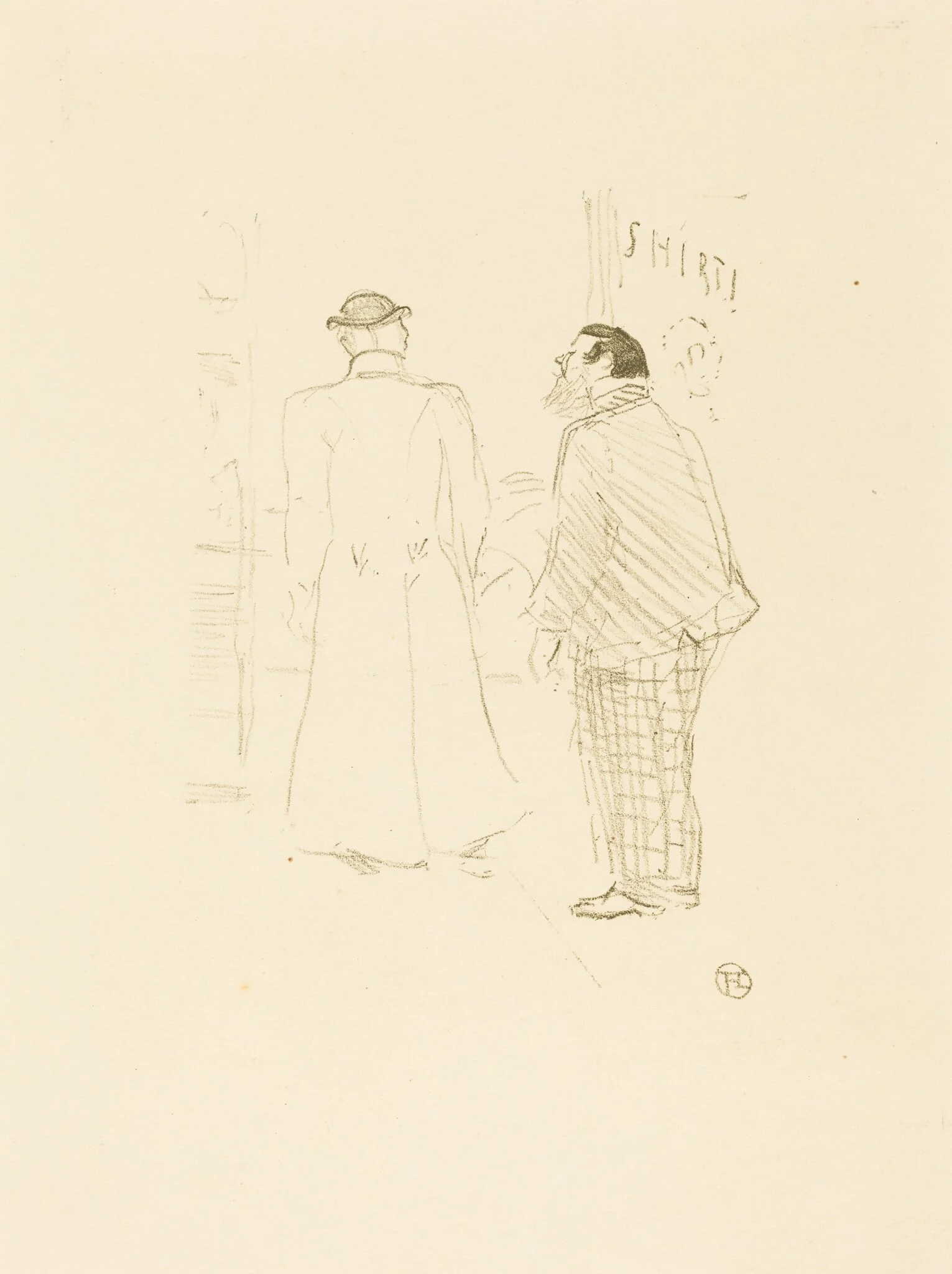 The First Vendor of Jourdan and Brown (Le premier vendeur de Jourdan et Brown), detail