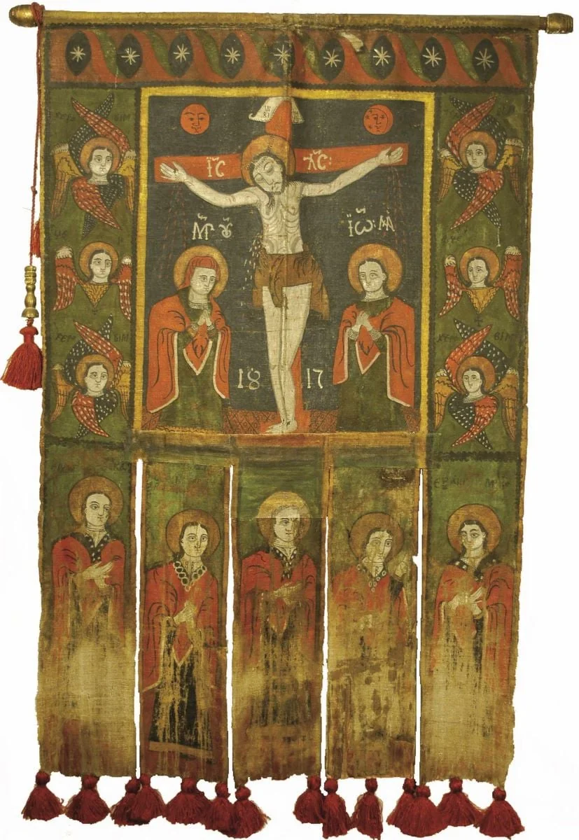 Răstignirea lui Iisus/Maica Domnului cu Pruncul, detail