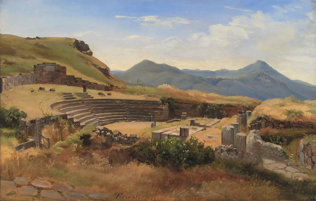 The Ruins of the Antique Theatre at Tusculum, Italy, by Thorald Brendstrup, unspecified, 1848
