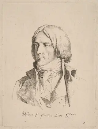 Self-Portrait, by Jean-Baptiste Joseph Wicar, ink, 1797