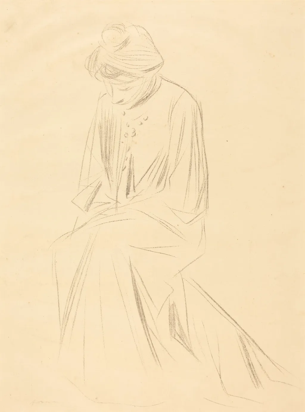 Etude de femme assise (Study of a Seated Woman), by Jean-Louis Forain, ink, 1903