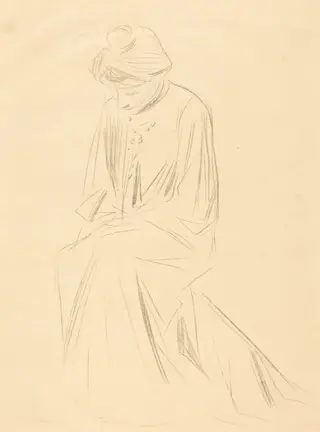 Etude de femme assise (Study of a Seated Woman), by Jean-Louis Forain, ink, 1903