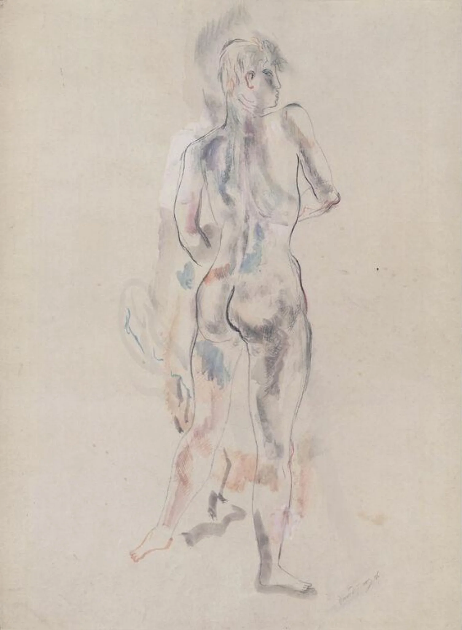 Study of a standing nude, detail