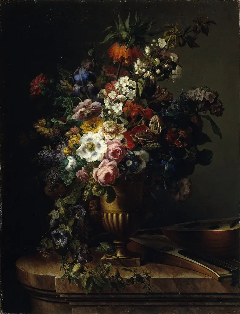 Vase with Flowers, by Francisco Lacoma y Fontanet, oil, 1805