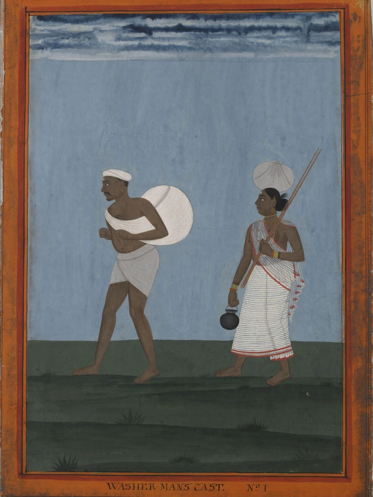 A washerman and his wife, detail