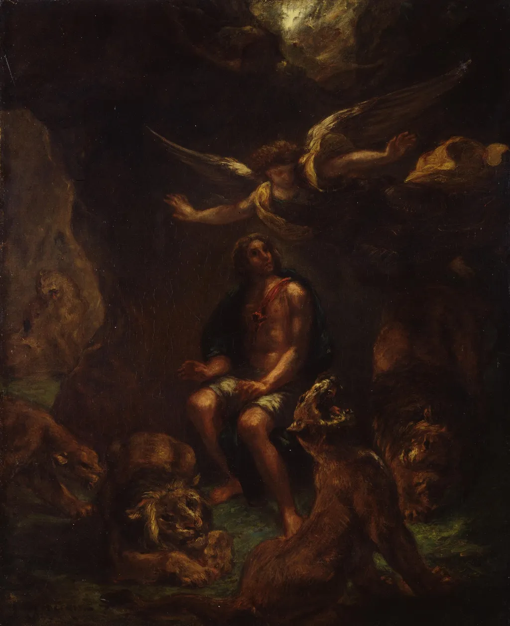 Daniel in the Lion's Den, by Eugène Delacroix, oil, 1853