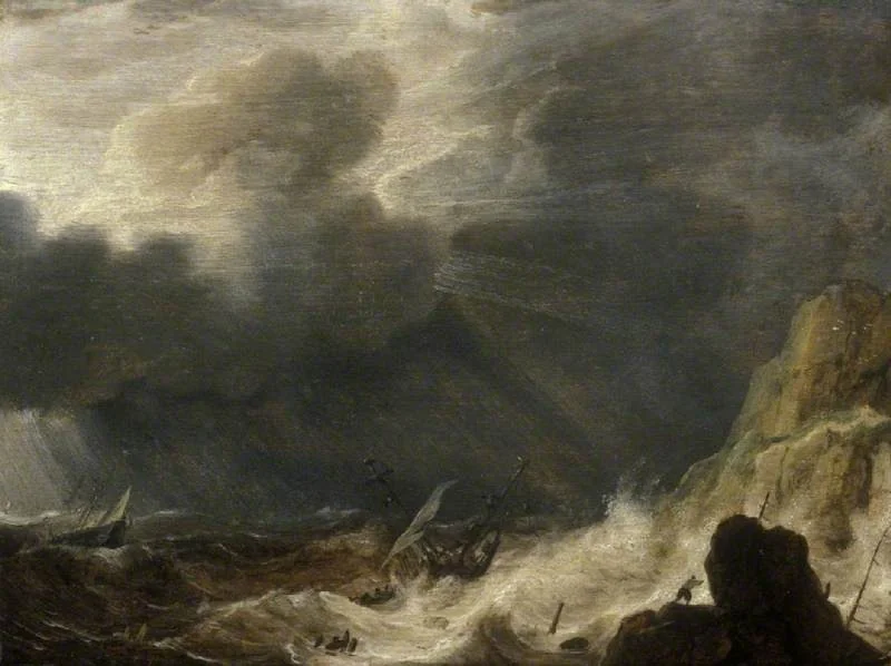 Storm with a wreck, detail