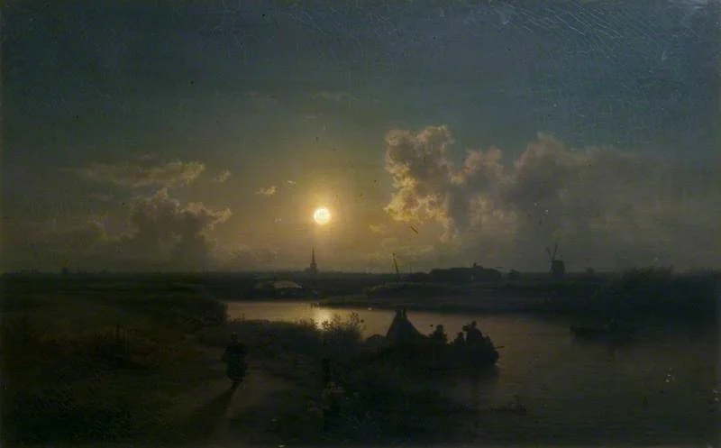 River with Moonlight Effect, detail