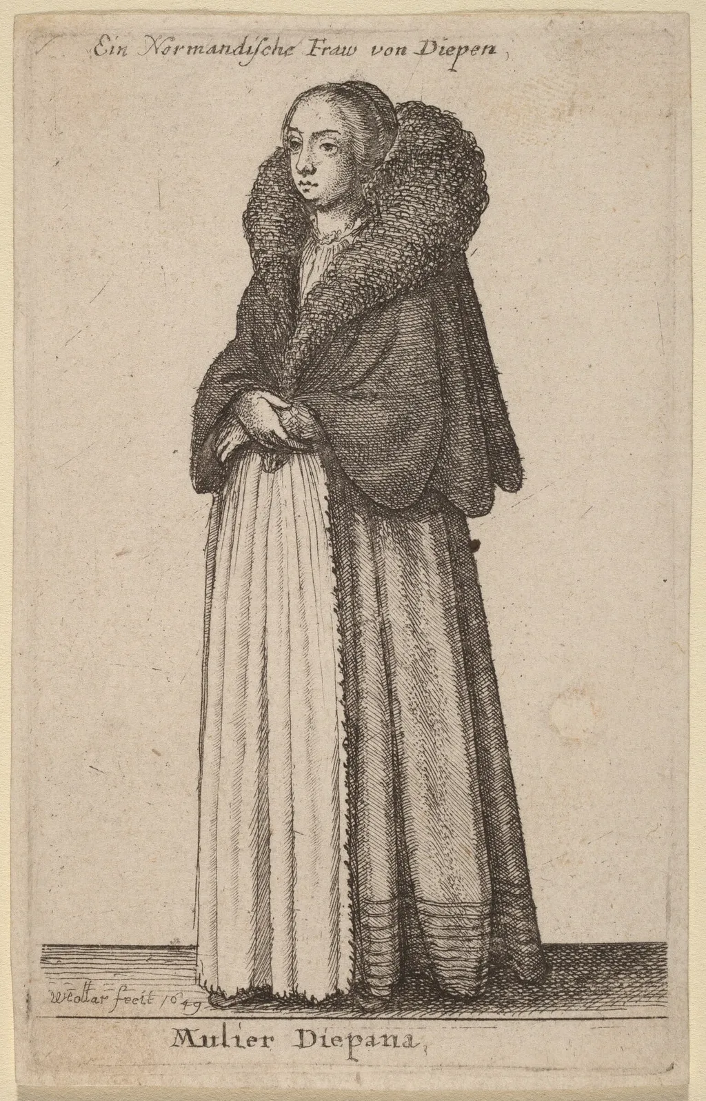 Mulier Diepana, by Wenceslaus Hollar, ink, 1649