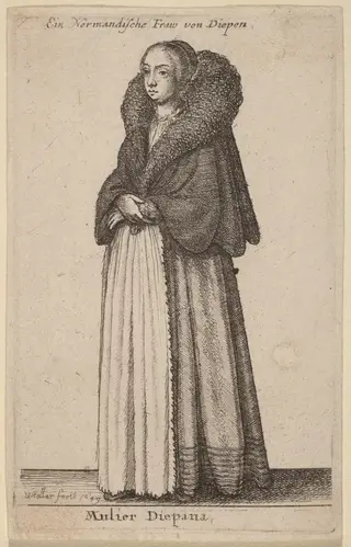 Mulier Diepana, by Wenceslaus Hollar, ink, 1649