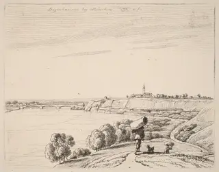 Bogenhausen, by Wilhelm von Kobell, ink, 1818