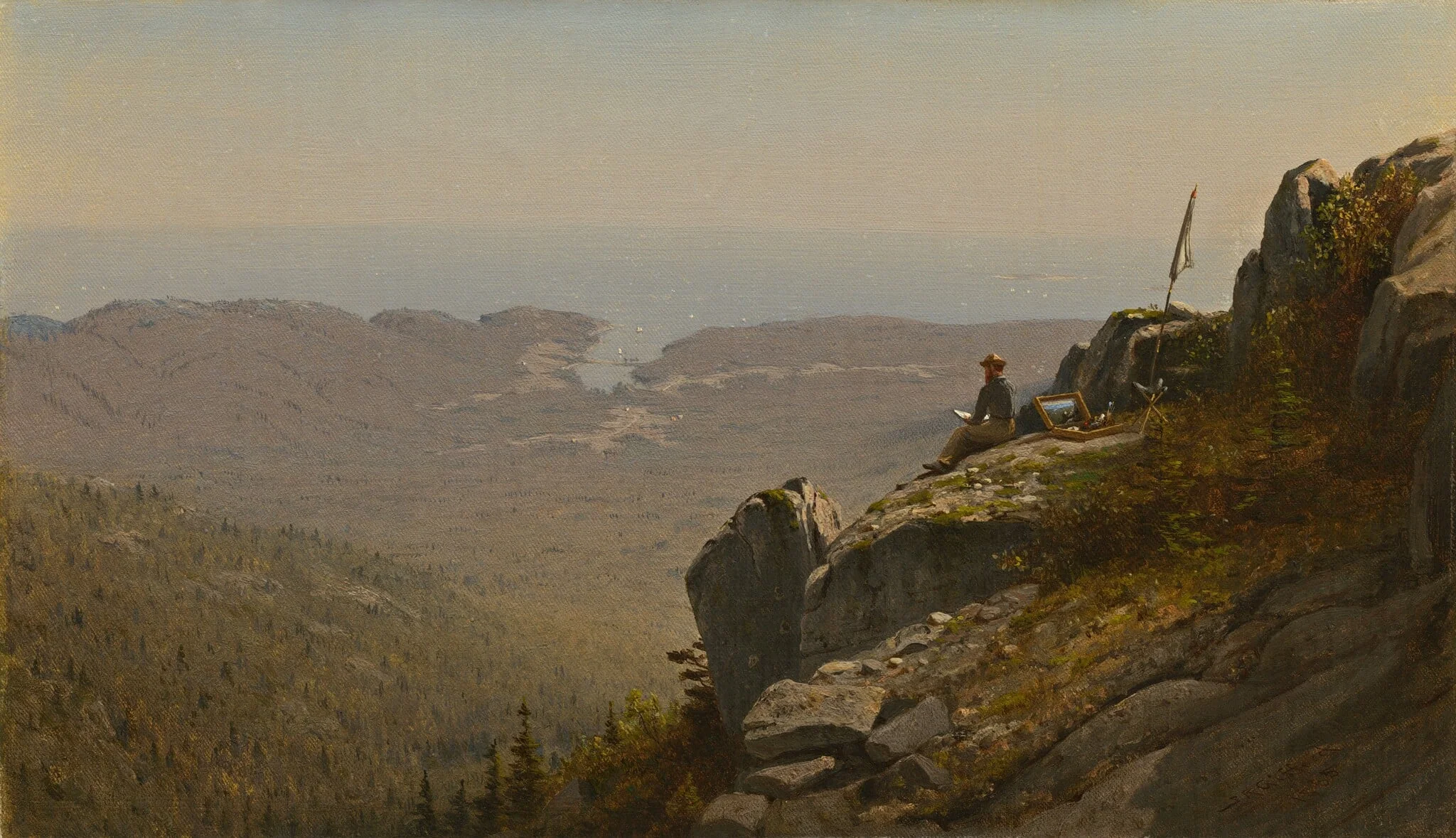 The Artist Sketching at Mount Desert, Maine, detail