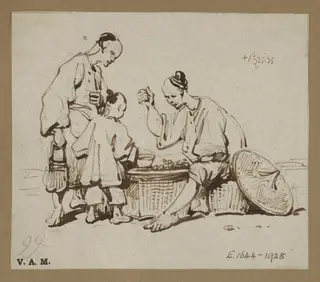 Three Chinese figures, by George Chinnery, 17
