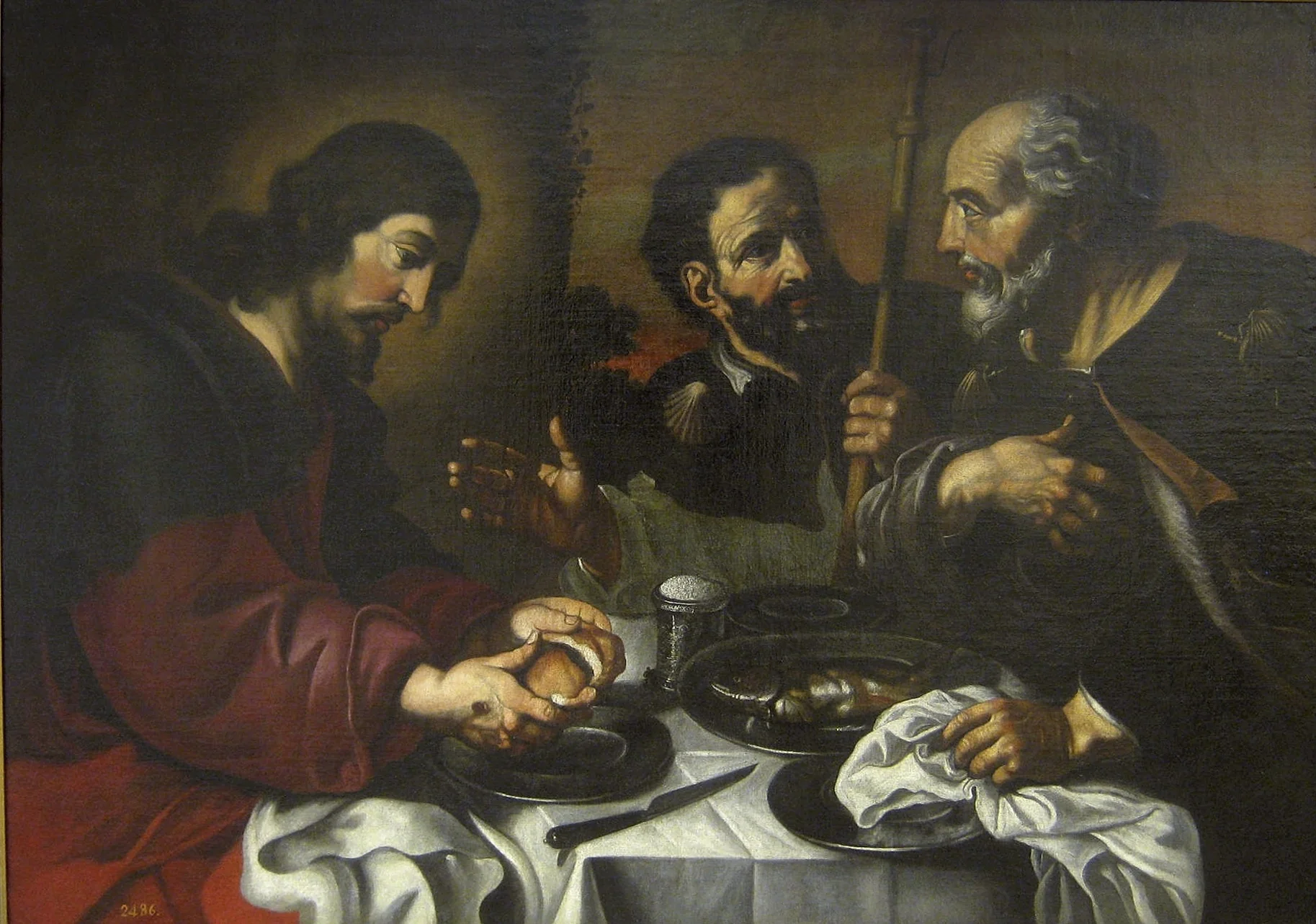 The Supper at Emmaus, detail