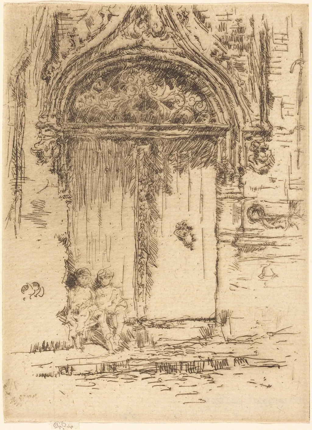 Hangman's House, Tours, by James McNeill Whistler, ink, 1888