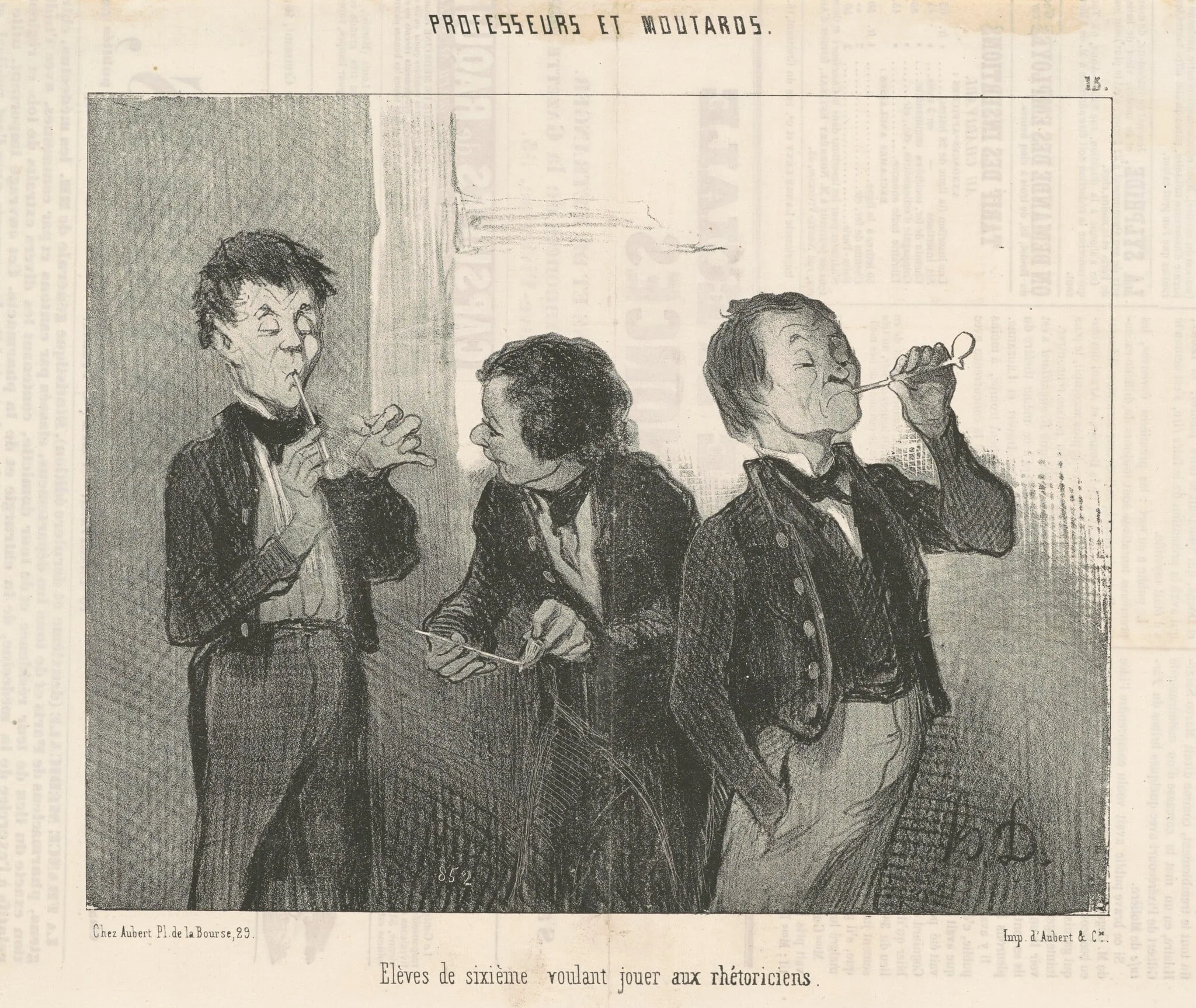 Eléves de sixième voulant jouer aux rhétoriciens, detail