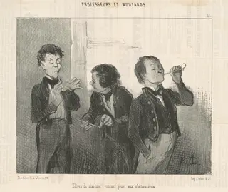 Eléves de sixième voulant jouer aux rhétoriciens, by Honoré Daumier, ink, 1846