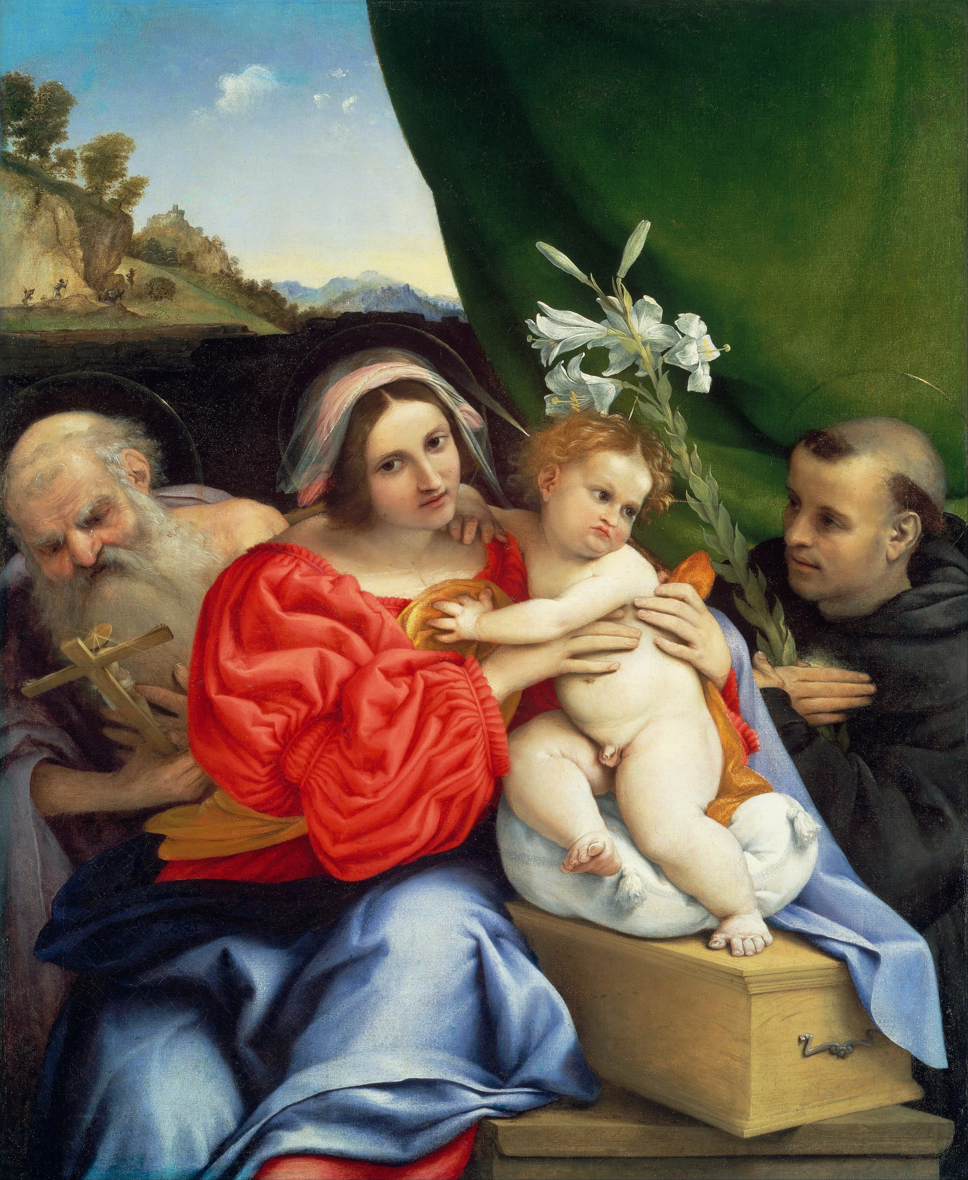 Virgin and Child with Saints Jerome and Nicholas of Tolentino, detail