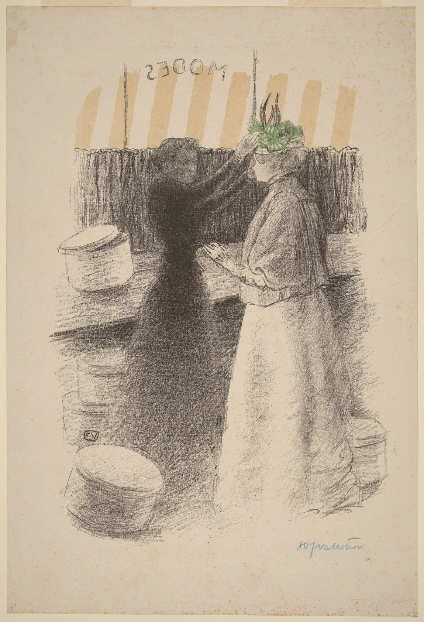 The Green Hat (Le chapeau vert), detail