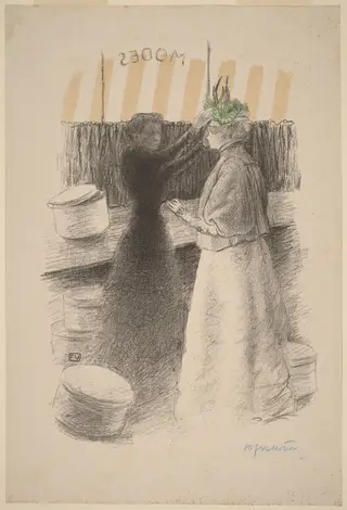 The Green Hat (Le chapeau vert), by Félix Vallotton, ink, 1896