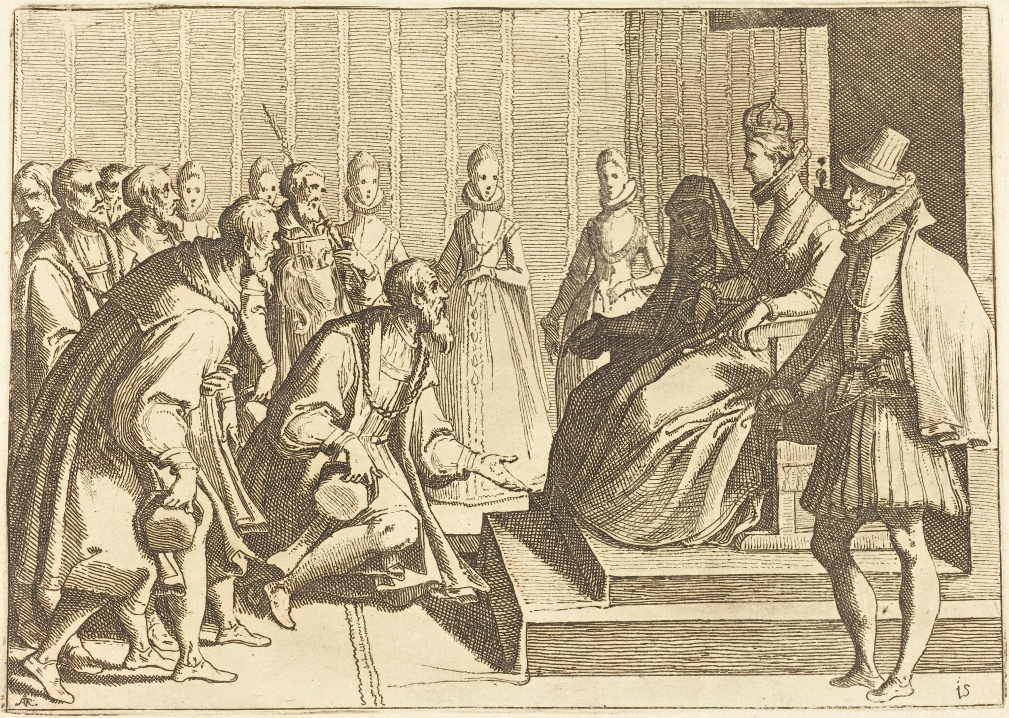Margaret of Austria Giving Audience to a Nobleman, detail